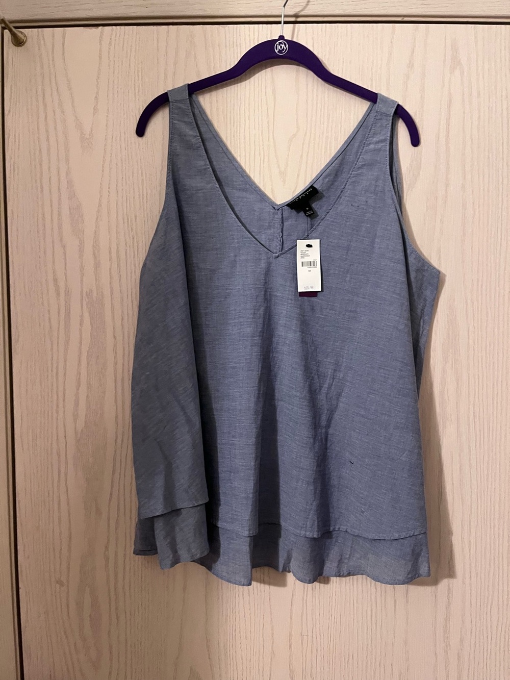 Lane Bryant Layered V-Neck Sleeveless Top — Blue